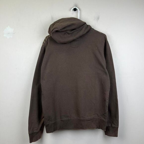 Vintage Brown Y2K Billabong Lined Zip Up Embroidered Logo Hoodie Size L - Picture 5 of 8